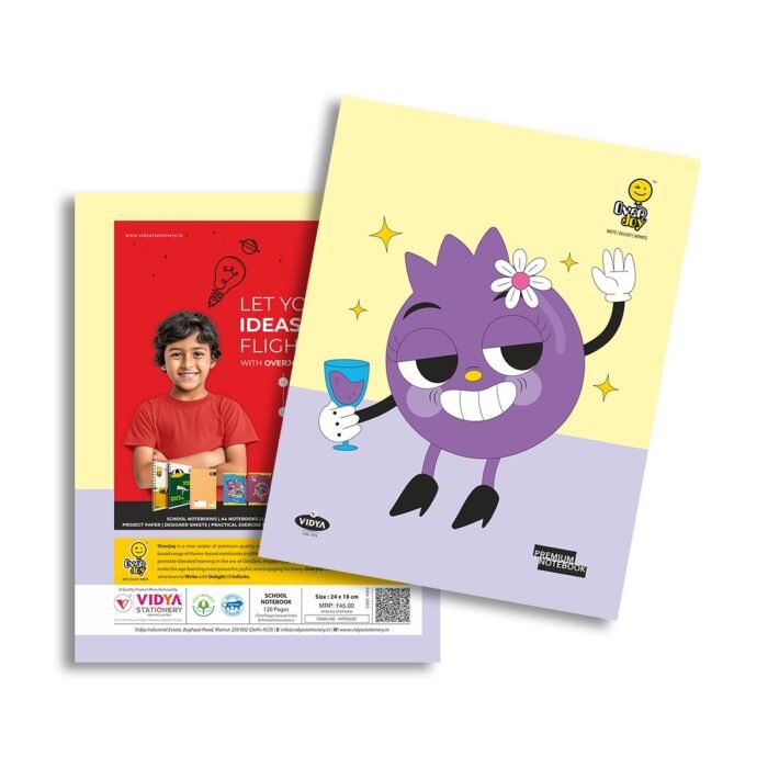 Overjoy Premium School Notebook Plum Four Line-Interleaf - Image 1
