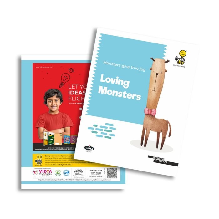 Overjoy Premium School Notebook Loving Monsters Double Line-Interleaf - Image 1
