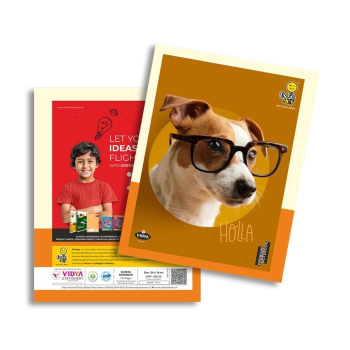 Overjoy Premium School Notebook Hello : Dog Square-24MM - Image 1