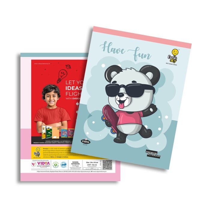 Overjoy Premium School Notebook Have Fun 3-In-1(Five Line/Four Line/Square-12MM) - Image 1