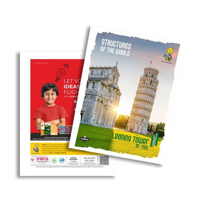 Overjoy Premium School Notebook Leaning Tower of Pisa Double Line-Interleaf - Image 1