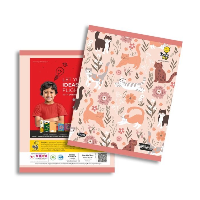 Overjoy Premium Notebook Cats Doodle Four Line - Image 1
