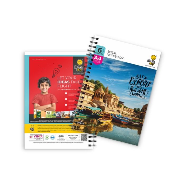 Overjoy Premium Notebook Let's Explore This Awesome World A4 Spiral Single Line - Image 1