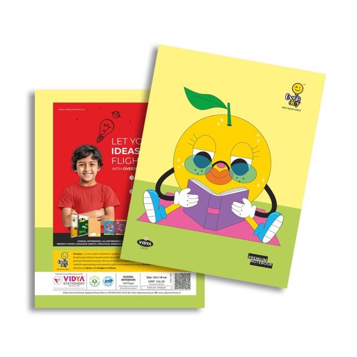 Overjoy Premium School Notebook Orange Four Line-Interleaf - Image 1