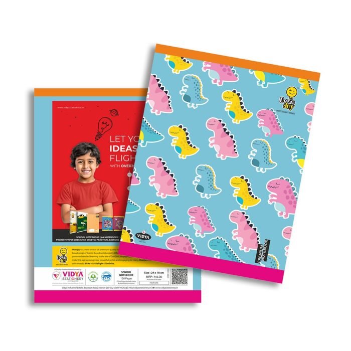 Overjoy Premium Notebook Dinosaur Doodle Four Line - Image 1