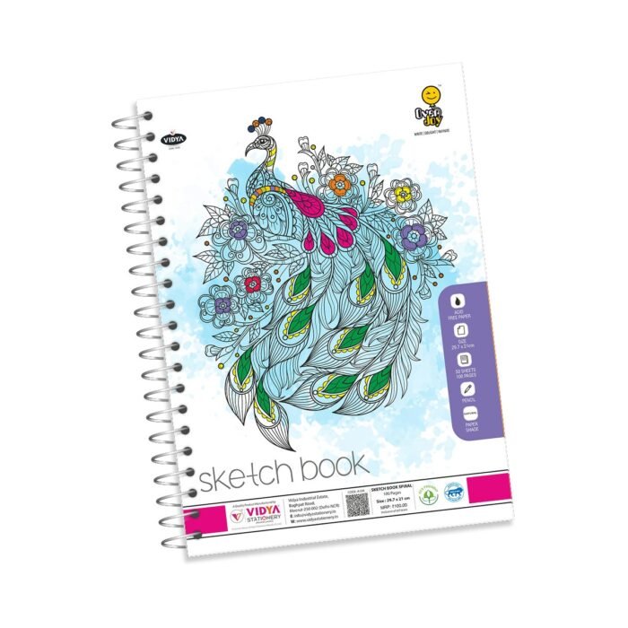 Overjoy Premium Spiral Sketch Peacock (29.7*21)cm - Image 1