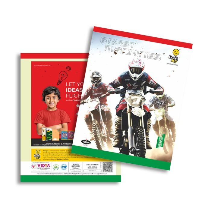 Overjoy Premium School Notebook Bike Race Square-8MM - Image 1