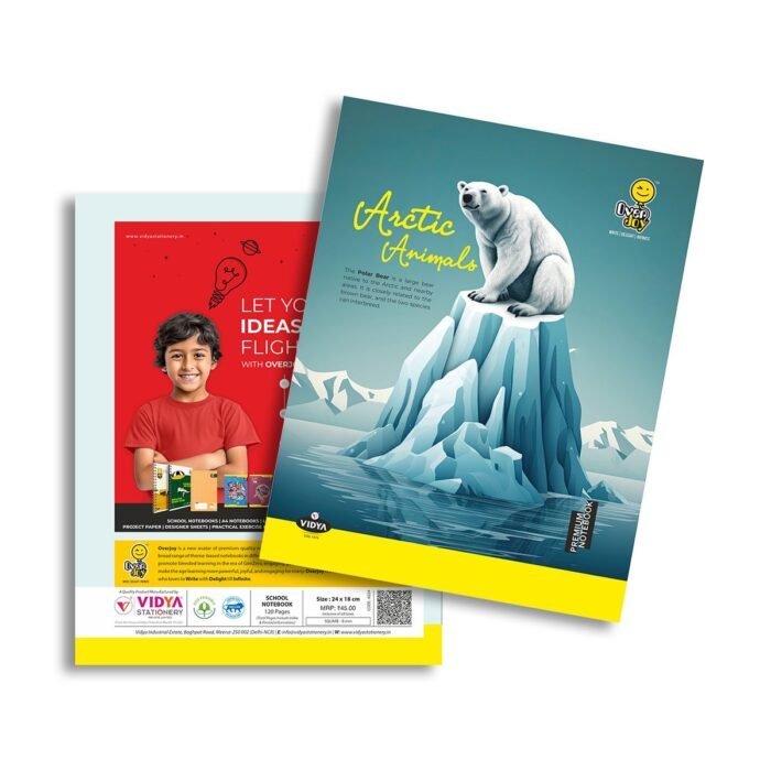 Overjoy Premium School Notebook Polar Bear Square-8MM - Image 1