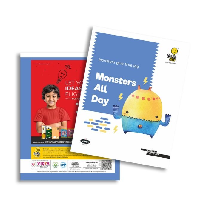 Overjoy Premium School Notebook Monsters All Day Double Line-Interleaf - Image 1
