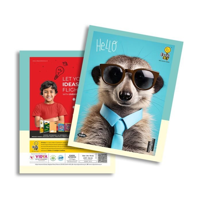 Overjoy Premium School Notebook Hello : Racoon Square-24MM - Image 1